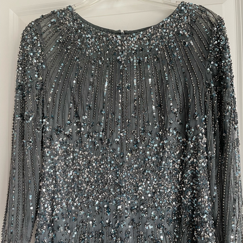 Beautiful Adrianna Papell Mother Of The Groom/Bride Dress. Green Granite Size 14